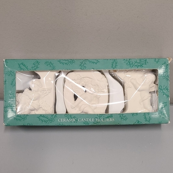 CERAMIC JOY Spellout Angel Sculptur Candle Holders - Picture 5 of 6